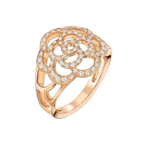 chanel camelia ring diamond|Chanel camelia ring price.